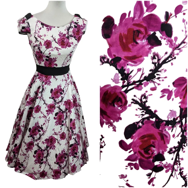 H&R London Romelia Pink Floral Summer Dress Square Neckline Feminine
