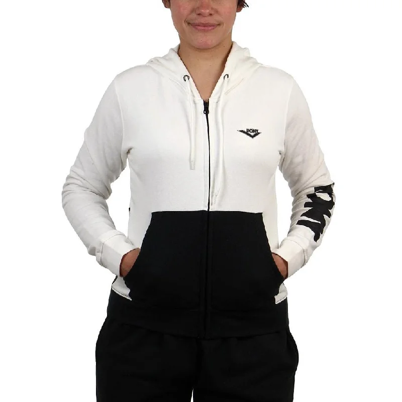 FP2205-3-1-Pony Jacket_Hodded_with_Zip Femenino FP2205 White/Black Anorak Shell Jacket Lightweight Jacket