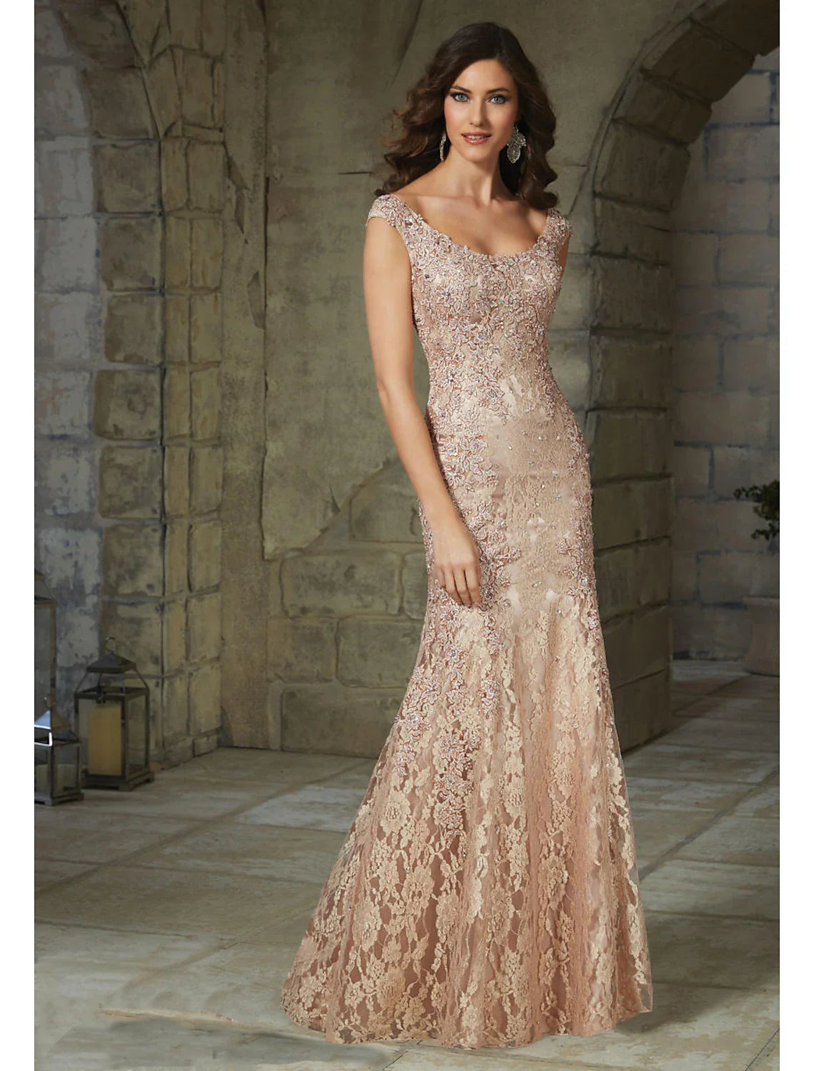 Mermaid Party Dress Elegant Floral Wedding Guest Formal Evening Dress Scoop Neck Sleeveless Floor Length Lace with Lace Insert Pattern / Print Tunics Spring floral