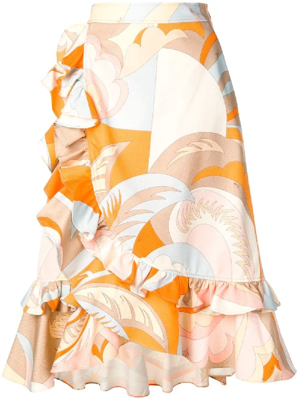 Cipria Acapulco Print Skirt linen skirt breathable