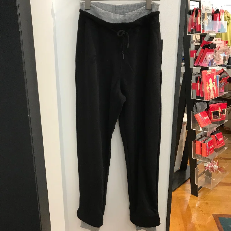 Women's Mono B | Jogger Pants with Grey Layering | Black Casual Yoga Pants