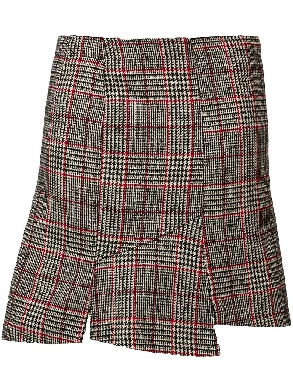 checked skirt wool skirt sturdy