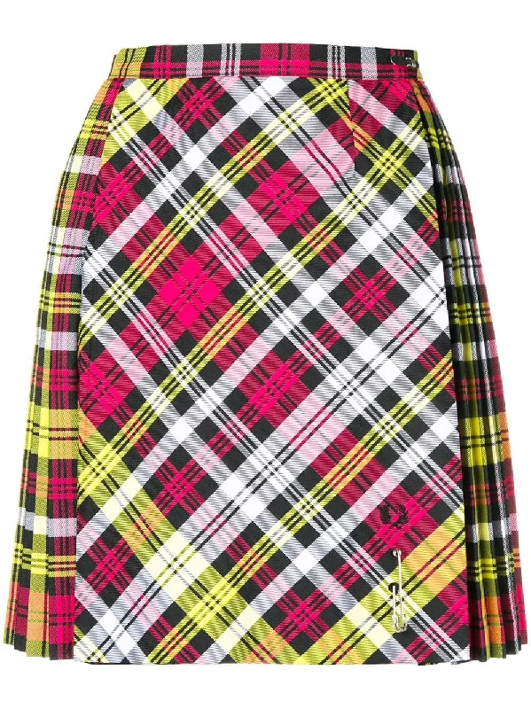 x Fred Perry pleated tartan mini skirt velvet skirt sumptuous