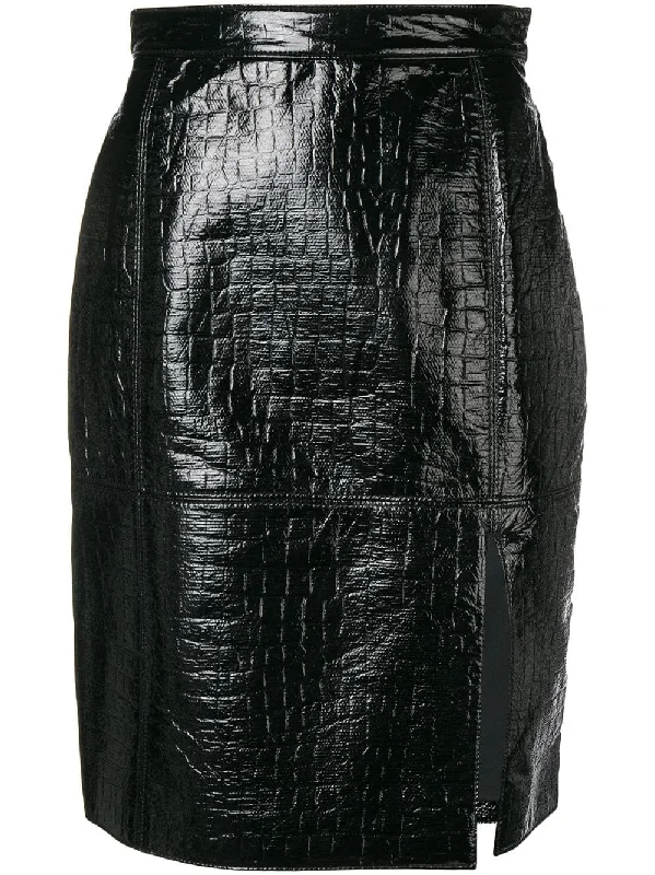crocodile effect skirt lace skirt intricate