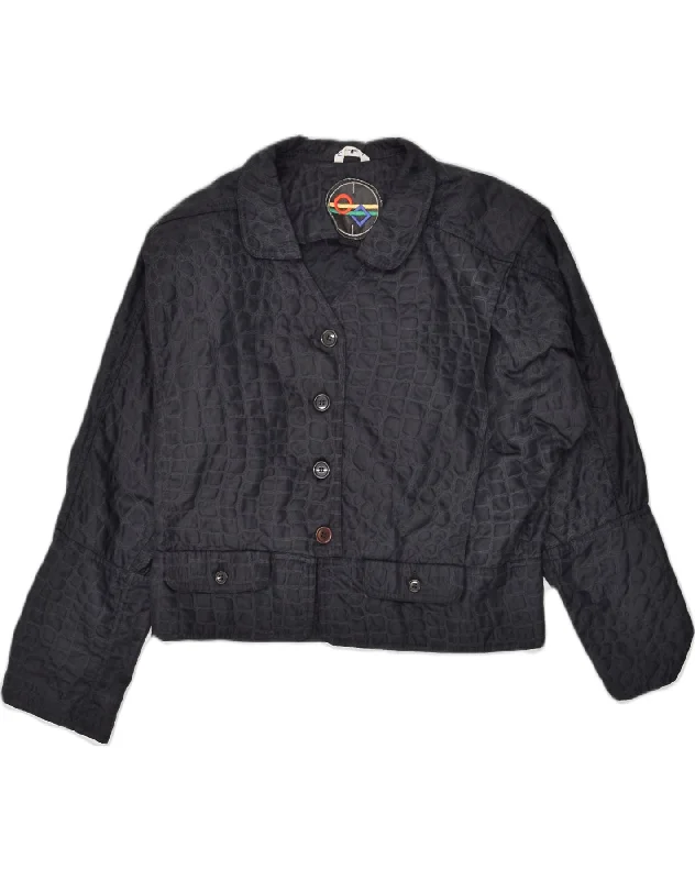 PIERRE CARDIN Womens 4 Button Blazer Jacket IT 42 Medium Black Toggled Jacket Drawstring Jacket Belted Jacket