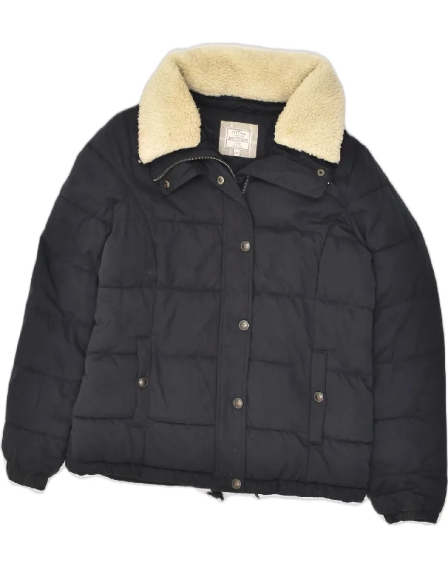 FAT FACE Womens Padded Jacket UK 12 Medium  Navy Blue Polyester Nylon Jacket Polyester Jacket Spandex Jacket