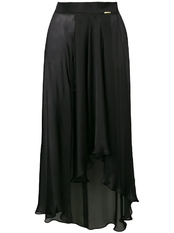 draped front skirt linen skirt light
