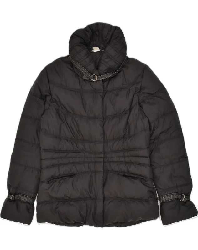 LIU JO Womens Padded Jacket IT 46 Large Black Nylon Rayon Jacket Velvet Jacket Corduroy Jacket