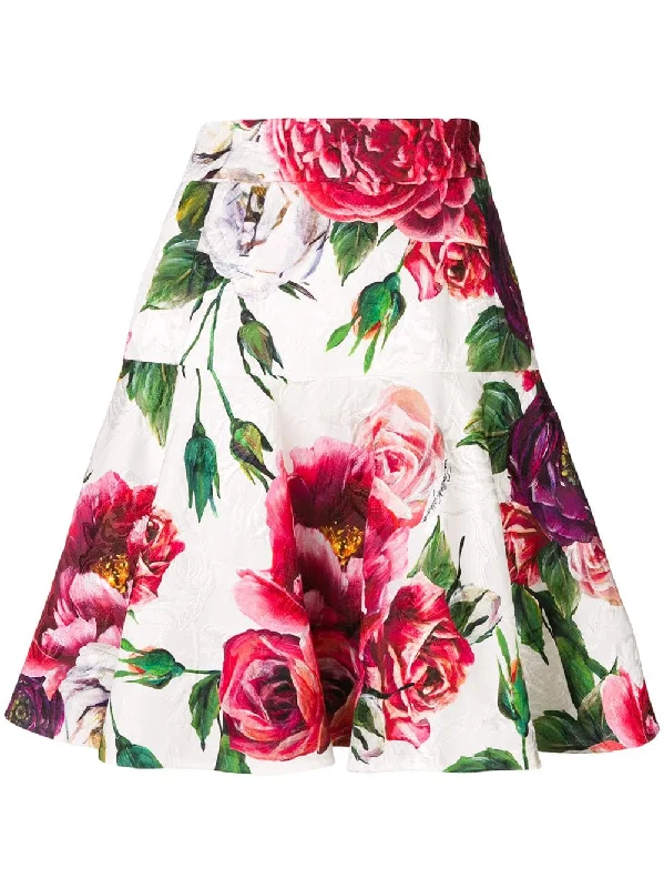 floral flared mini skirt a-line skirt cut