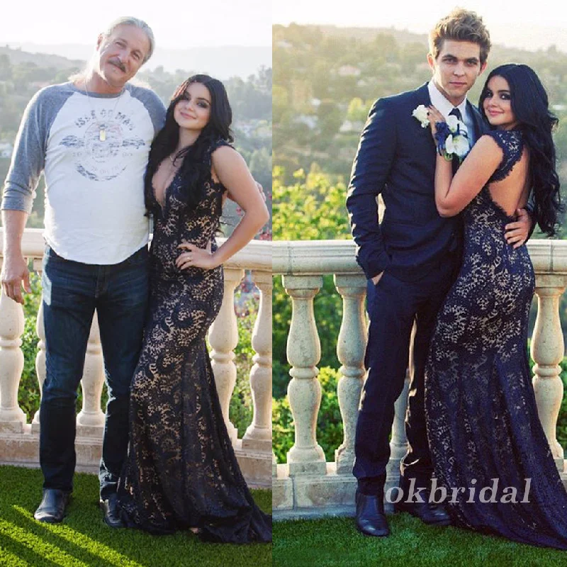 Sleeveless Prom Dress, Lace Prom Dress, Sexy Prom Dress, Open-Back Prom Dress, Deep V-Neck Prom Dress, Mermaid Party Dresses, LB0882 Tunics Favorite customer