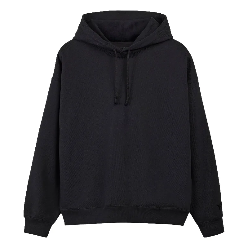 ADIDAS Y-3 Graphic Hoodie Black Hoodie with Hem Applique Textured Unique