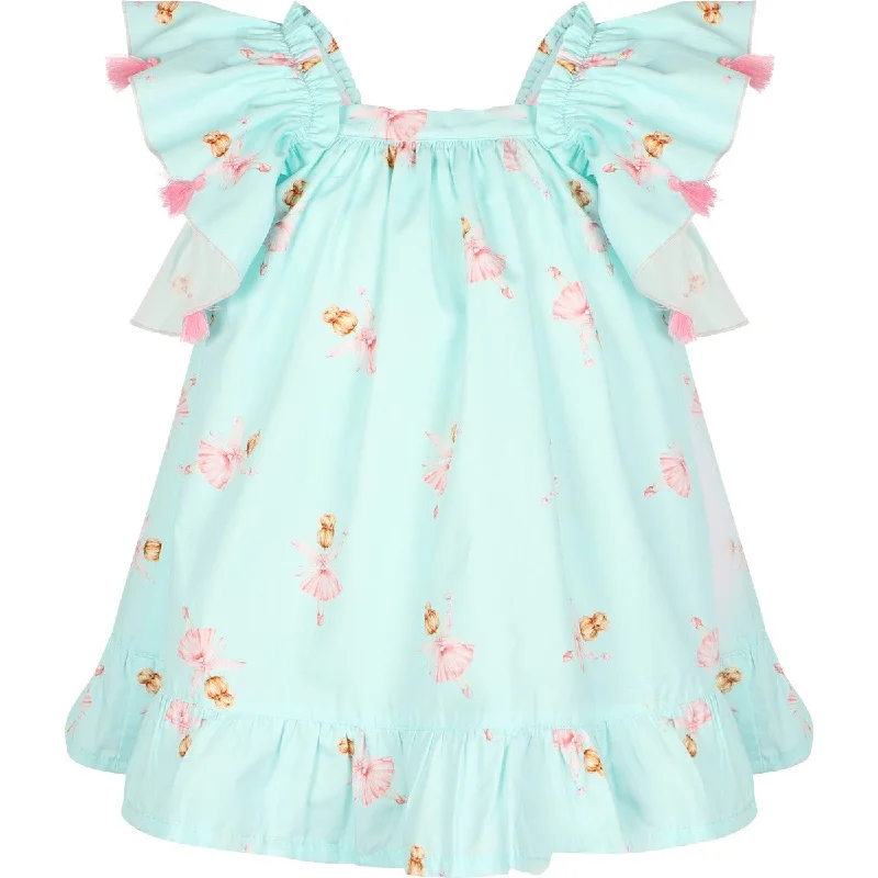 SS23 Phi Clothing Blue & Pink Ballerina Tassel Trimmed Dress Tunics Sophisticated sleek