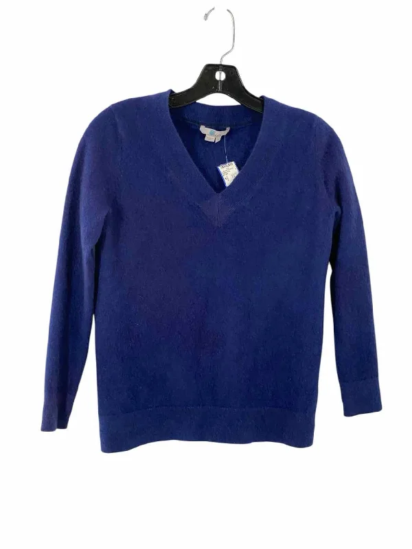 boden Size M Blue 100% cashmere v neck Sweater Chenille Blend Fleece Blend Nylon Blend