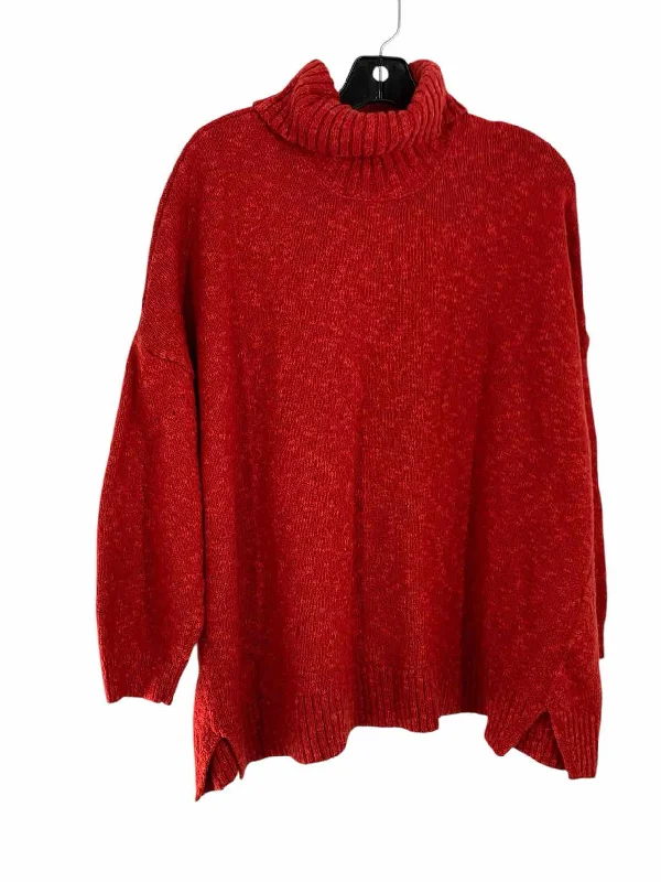 J Jill Size 2X Red Sweater Cashmere Blend Cotton Blend Poly Blend