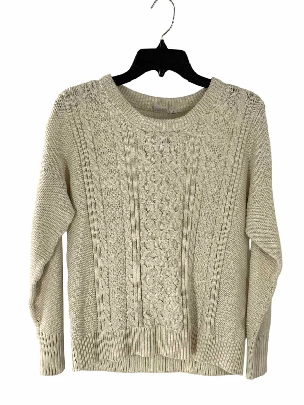 Gap Size M White Sweater Beaded Sweater Sequined Faux Fur