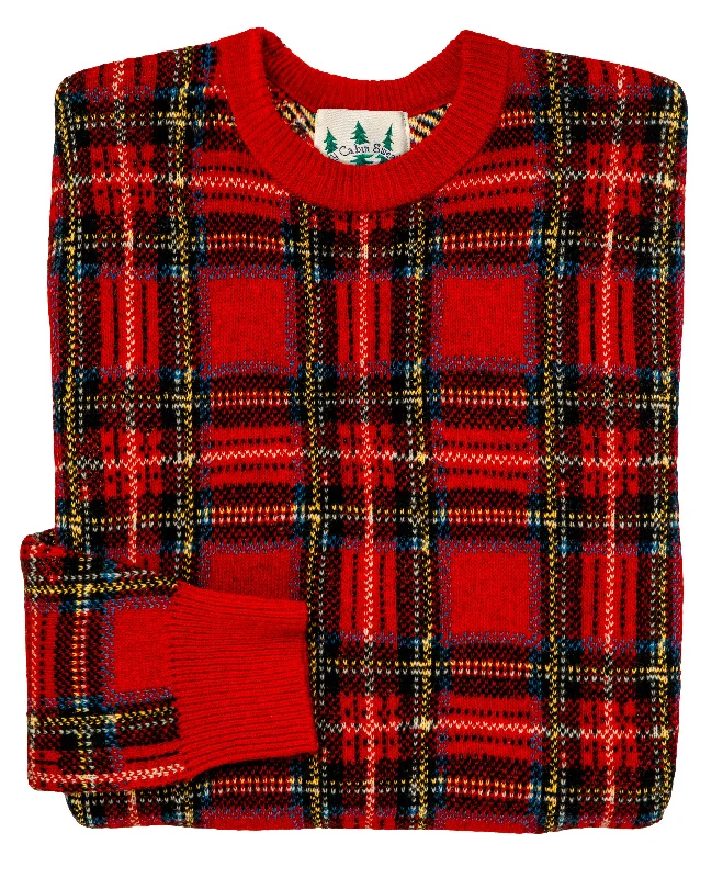 Stewart Plaid Sweater Knit Fabric Woven Fabric Fleece Fabric
