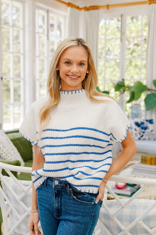 Selena Stripe Stitched Sweater Top Wool Sweater Cotton Sweater Cashmere Sweater