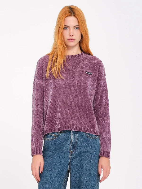 Bubble Tease Sweater - Vintage Violet Embroidered Appliqued Beaded