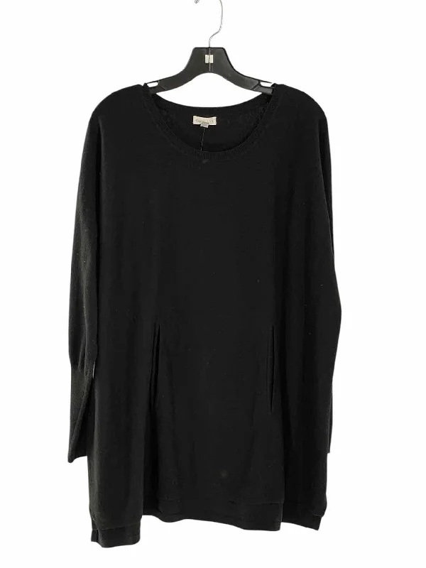 Garnet Hill Size XL Black Sweater Satin Fabric Silk Fabric Chiffon Fabric