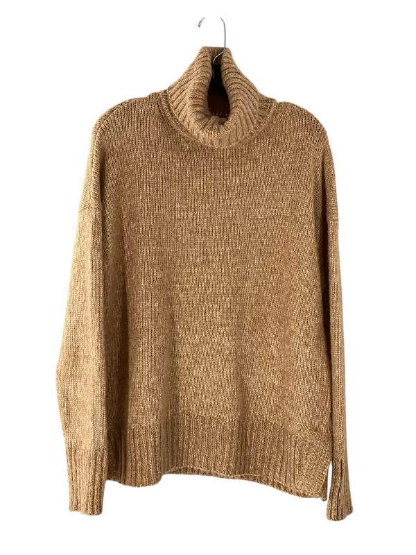 Banana Republic Size M Beige Sweater Silk Blend Satin Velvet