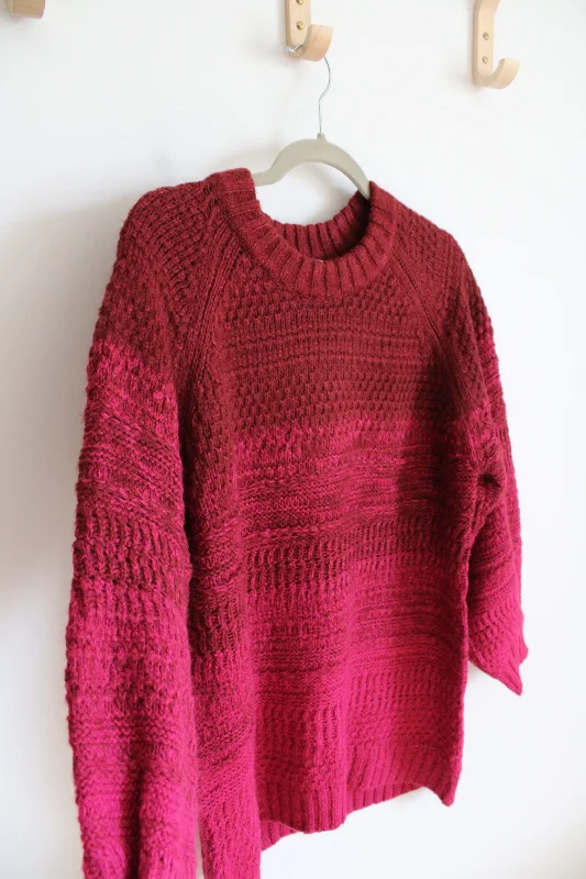 Isabel Maternity Red & Magenta Ombre Sweater | M Boxy Sweater Fitted Sweater A-Line