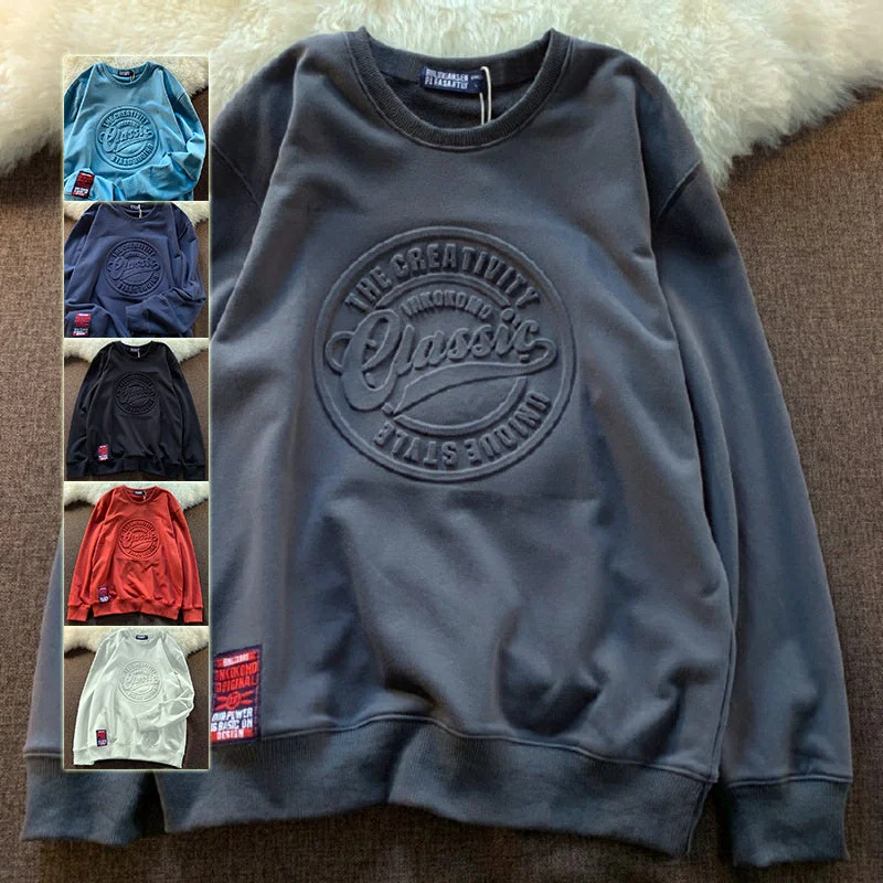 Scale Sweater Concave-convex Round Neck Couple's Tops Fashion Style Plaid Sweater Polka Dot Checkered
