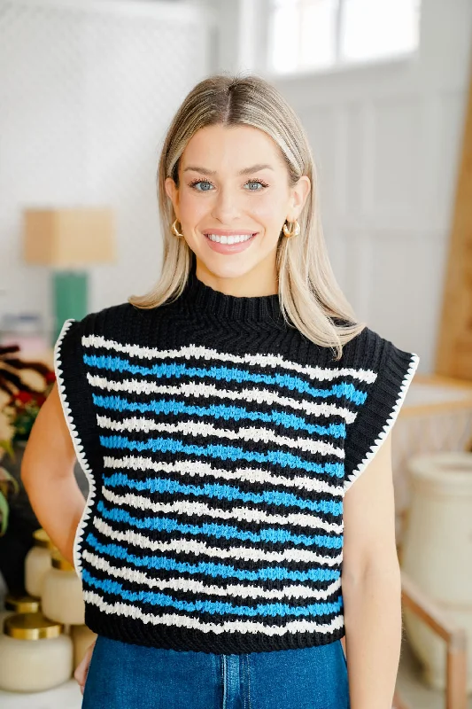 Hutson Stripe Sweater Vest Transparent Opaque Sheer