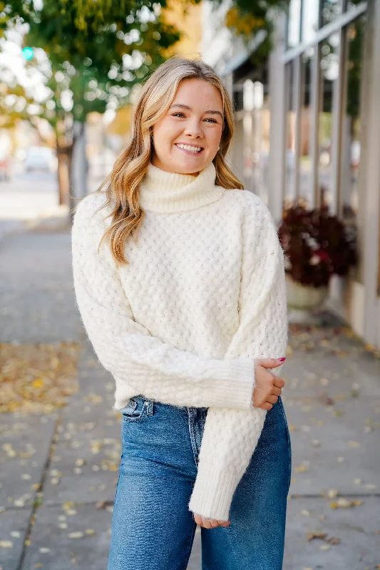 Katrine Textured Turtleneck Sweater Machine Wash Dry Clean Hand Wash