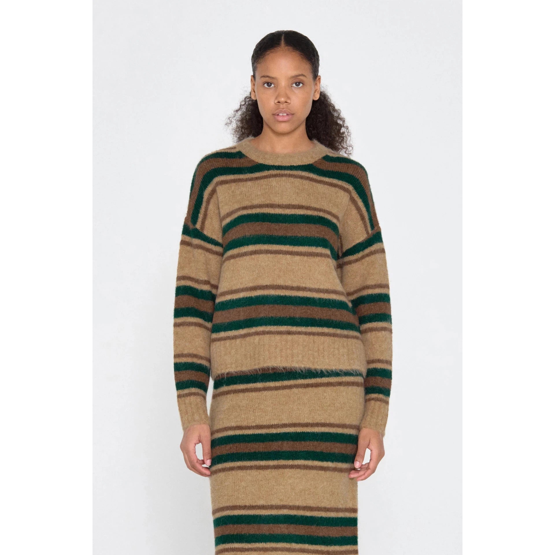 The Tiny Big Sister - Luca striped sweater - ivory Terry Blend Velvet Blend Canvas Blend