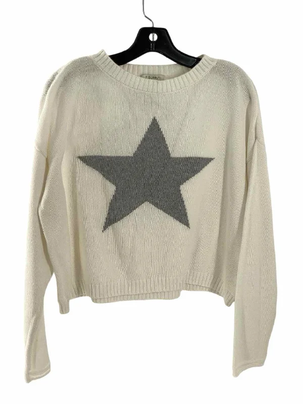 Z supply Size L White Silver star Sweater Mesh Blend Leather Blend Suede Blend