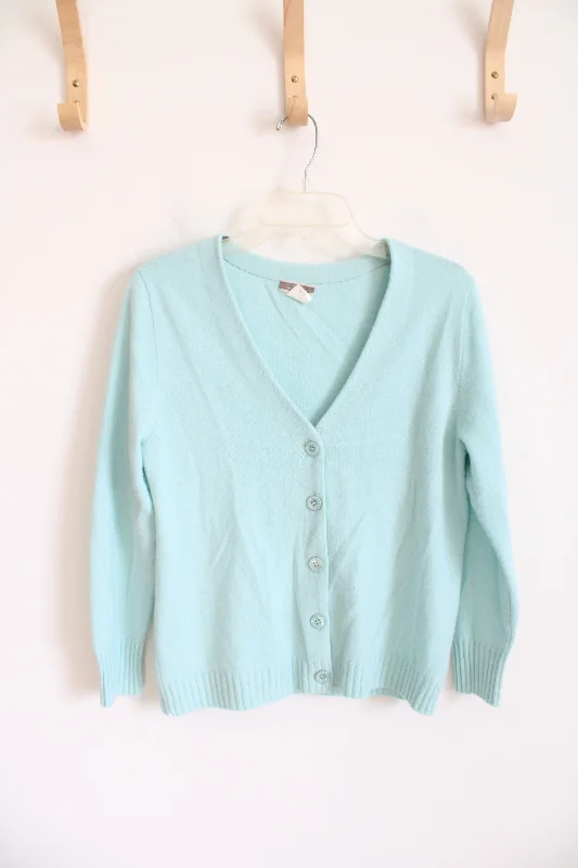 J.Crew Turquoise Button Down Cashmere Sweater | L Fleece Fabric Down Fabric Feather Fabric J.Crew Turquoise Button Down Cashmere Sweater | L Fleece Fabric Down Fabric Feather Fabric