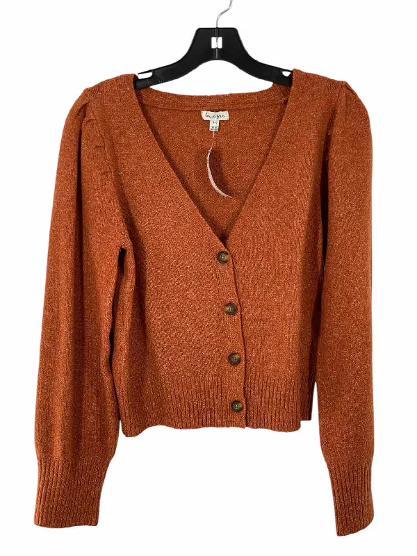 Love Fire Size L Orange Sweater Glossy Satin Silk