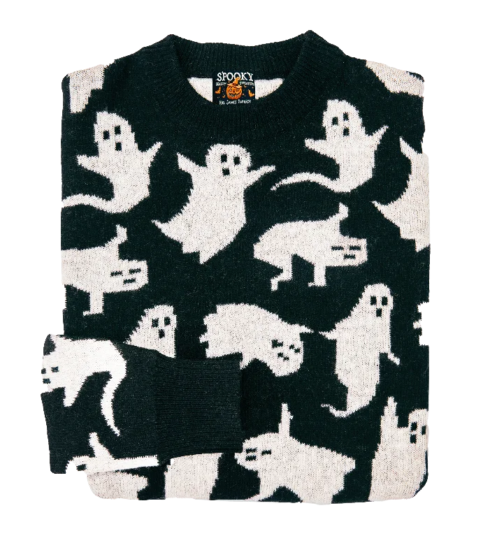 Ghouls Gone Wild Sweater- Black Faux Fur Fabric Real Fur Fabric Shearling Fabric