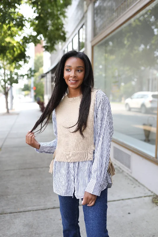 Harrison Sweater Top Cotton Fabric Linen Fabric Terry Fabric