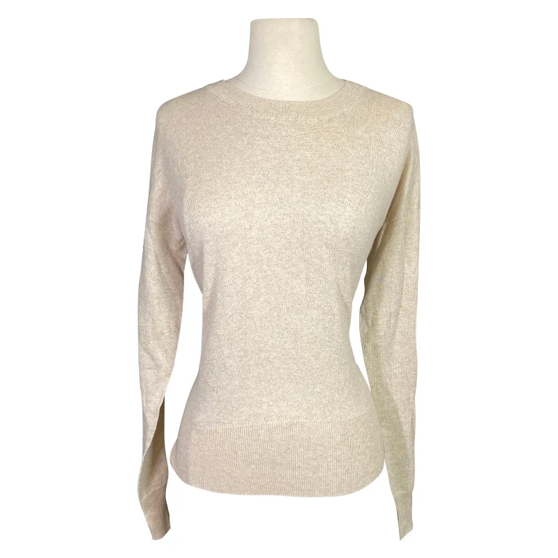 Callidae 'The Crewneck' Sweater in Beige - Women's Medium Neon Metallic Matte