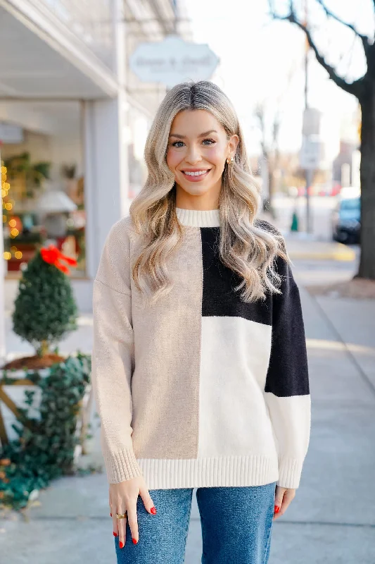 Sammy Colorblock Sweater Silk Blend Satin Velvet
