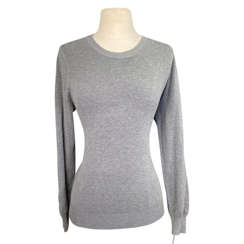 Modern Horse Sport Sweater in Grey - Women's Medium Satin Blend Silk Blend Wool Blend