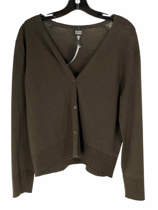 Eileen Fisher Size S Brown Sweater Spandex Rayon Corduroy