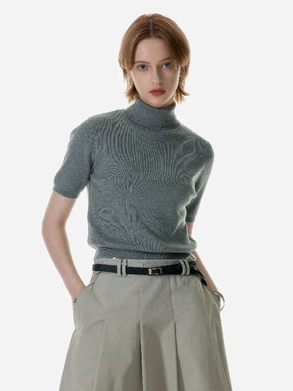 008 - Basics Turtleneck Sweater Houndstooth Herringbone Solid