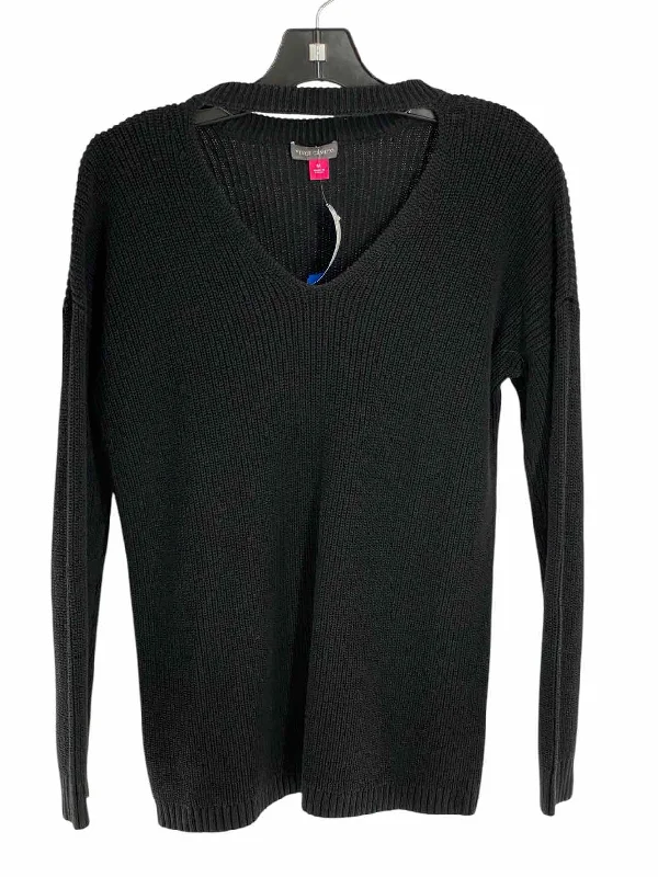 Vince Camuto Size M Black Sweater Open Front Closed Front Wrap Front