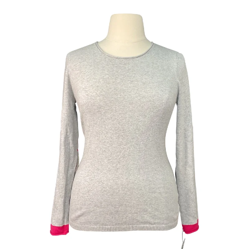 TKEQ The 'STARLET' Crewneck Sweater in Light Grey/ Hot Pink - Women's XL Transparent Opaque Sheer TKEQ The 'STARLET' Crewneck Sweater in Light Grey/ Hot Pink - Women's XL Transparent Opaque Sheer