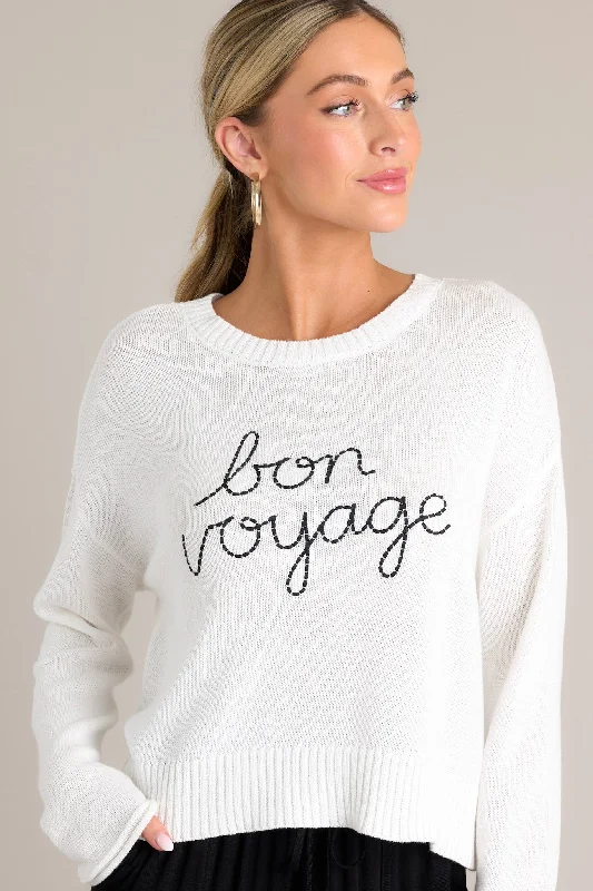 Z-Supply Sienna Bon Voyage White Sweater Boat Neck Shawl Collar Notched Collar