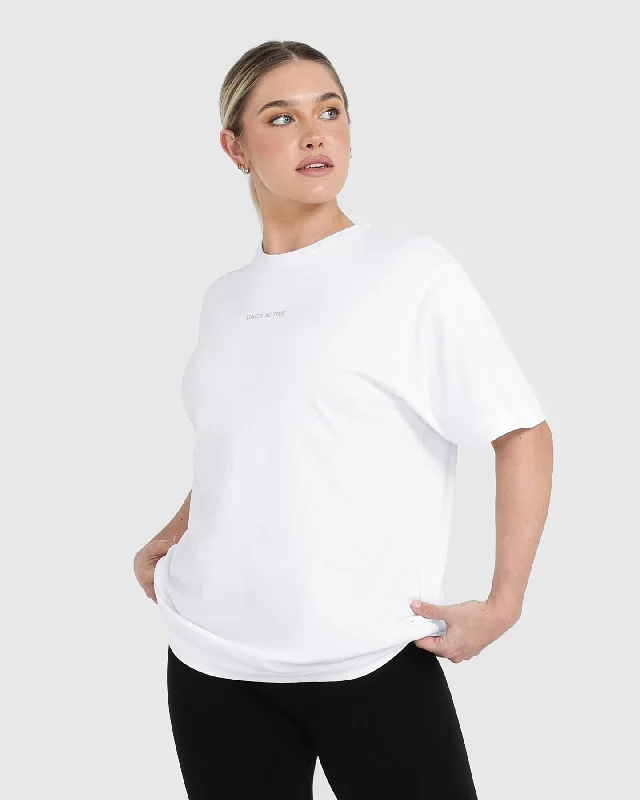 Classic Mirror Graphic Oversized T-Shirt | White