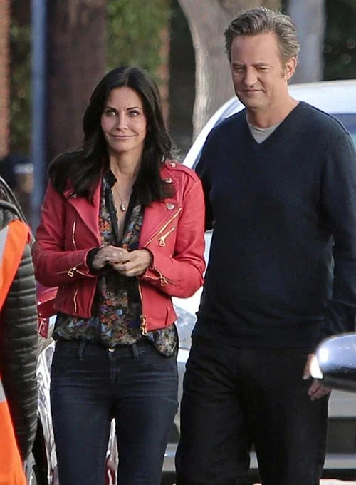 Courteney Cox Red Motorcycle Leather Jacket