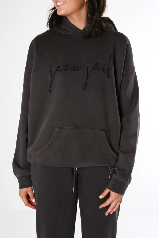 Luxe Lounge Hoody Washed Black