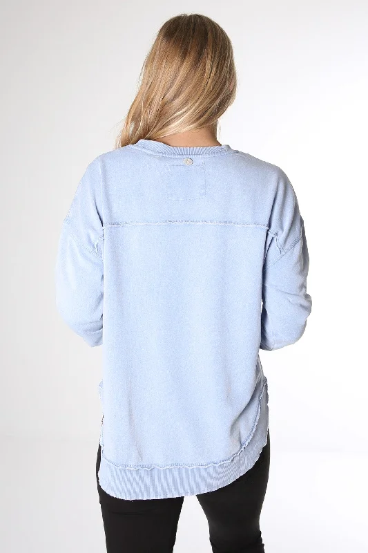 Washed Simplified Crew Washed Light Blue