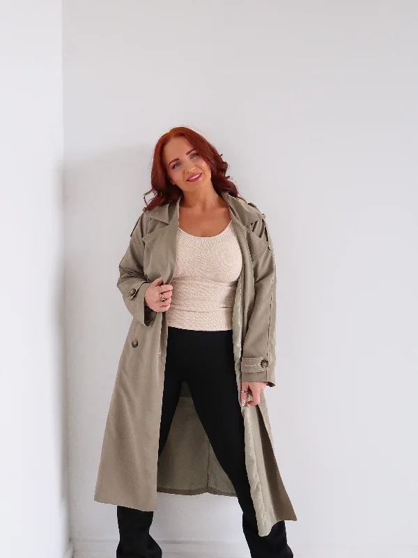 Whitney Trench Coat - Olive