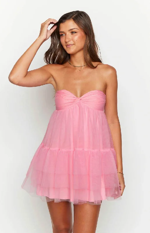 Amba Pink Strapless Mini Dress