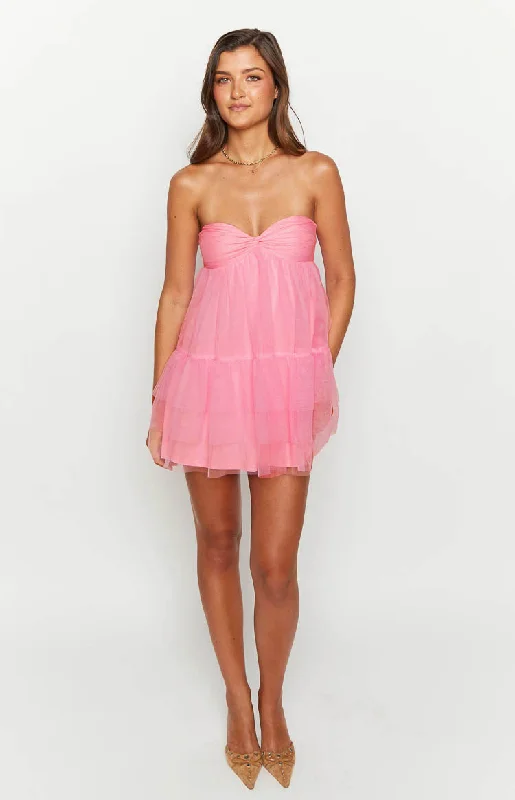 Amba Pink Strapless Mini Dress