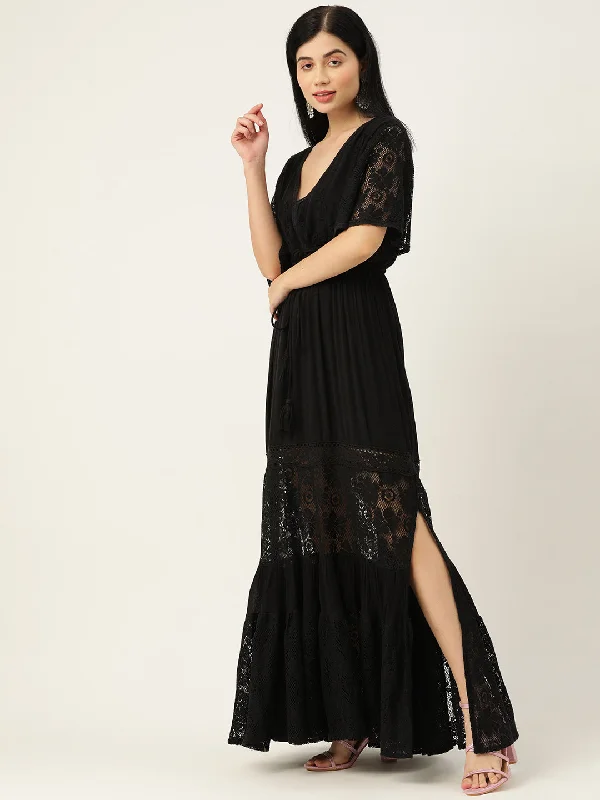 Black Fit & Flare Maxi Dress